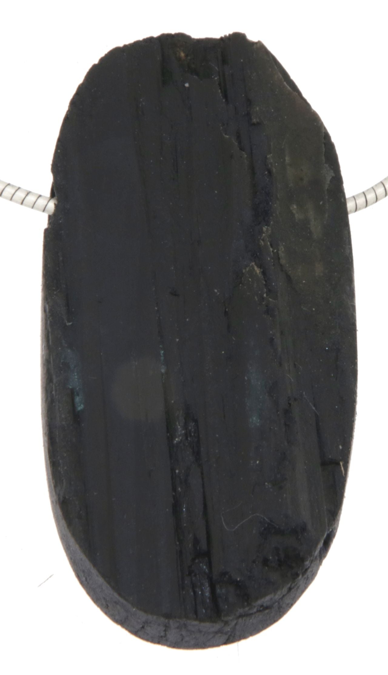 schwarzer Turmalin - Schörl -Trommelstein Edelstein Schmuck Ketten Anhänger - A Qualität #5316