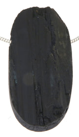 schwarzer Turmalin - Schörl -Trommelstein Edelstein Schmuck Ketten Anhänger - A Qualität #5316