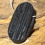 schwarzer Turmalin - Schörl -Trommelstein Edelstein Schmuck Ketten Anhänger - A Qualität #5818