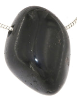 schwarzer Turmalin / Schörl Trommelstein Schmuck Ketten Anhänger - Edelstein A Qualität #5073