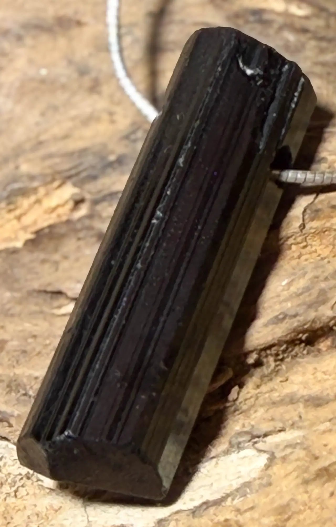 schwarzer Turmalin / Schörl Trommelstein Schmuck Ketten Anhänger - Edelstein A Qualität #5834 - seelensteinchen