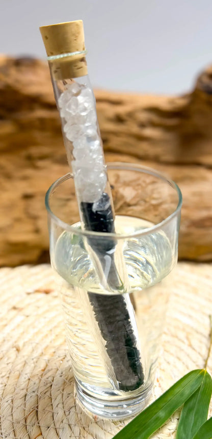 Edelsteinwasser Stab schwarzer Turmalin / Schörl Mischung - Wassersteine - Wasser energetisieren - seelensteinchen