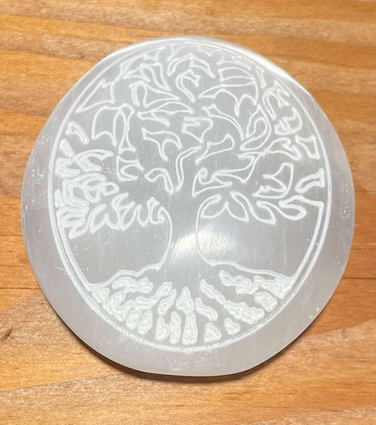 Selenit - Baum des Lebens - Edelstein - Massagestein - Seifenstein - Auflagestein - Handschmeichler - A Qualität #6860