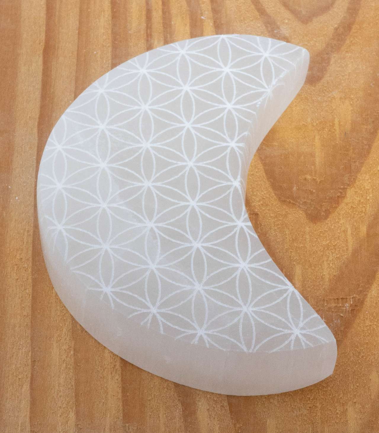 Selenit Mond Blume des Lebens ca. 7cm - Edelstein - Mineralien A Qualität #6555