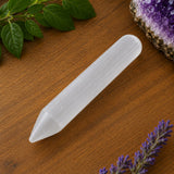 Selenit Massagestift - Massagestab - Massagegriffel rund - poliert A Qualität #6853