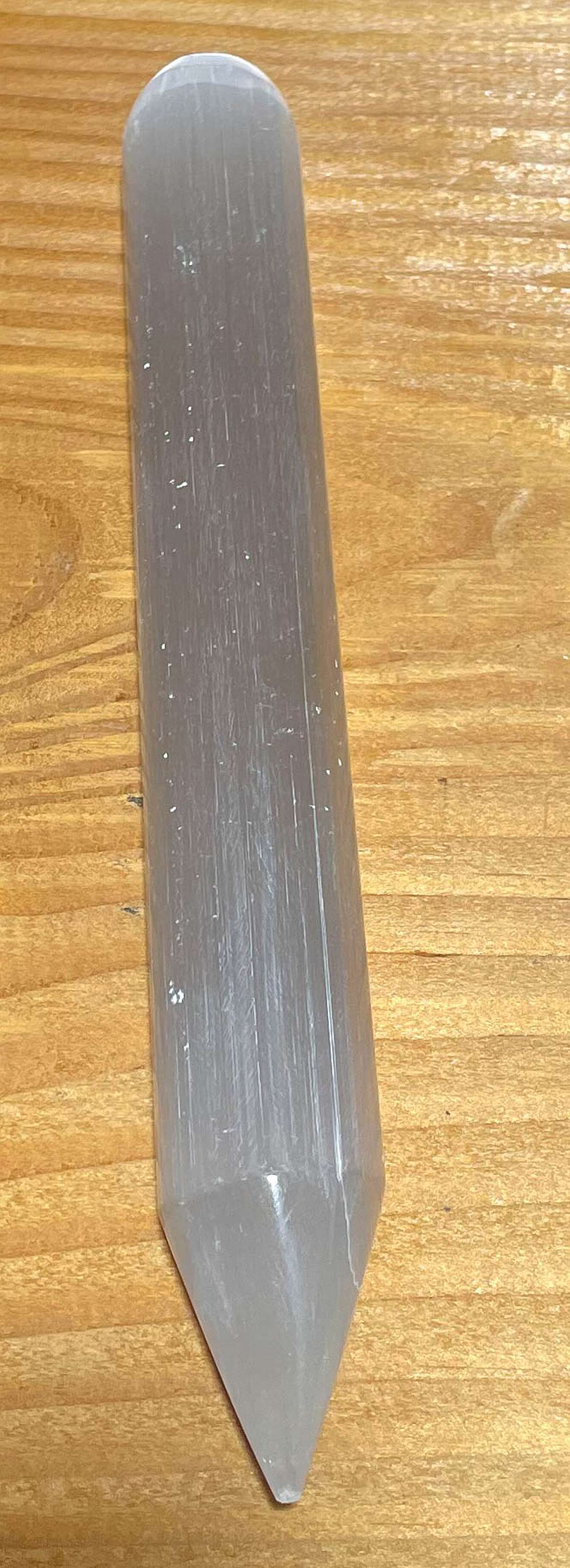 Selenit Massagestift - Massagestab - Massagegriffel rund - poliert A Qualität #6853