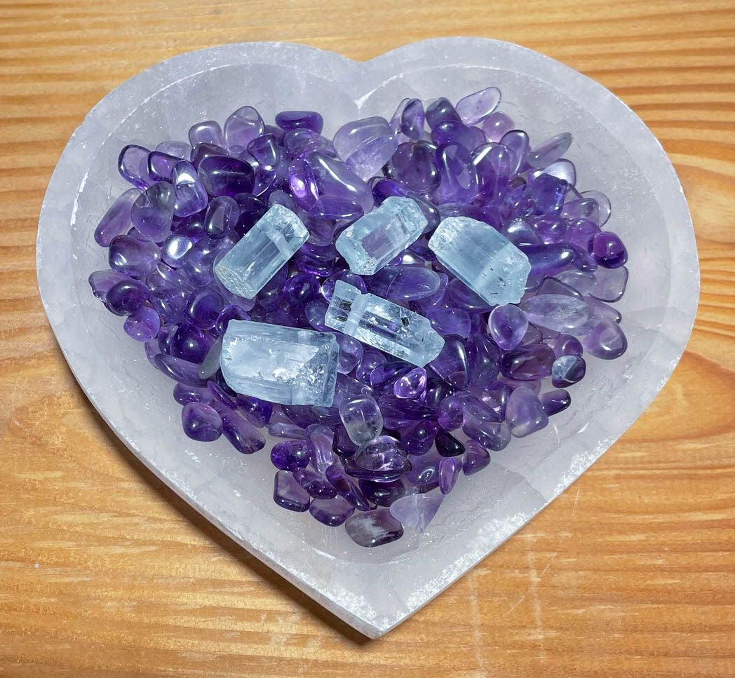 Selenit Herz Schale ca. 14cm - Aufladeschale - Edelstein A Qualität #7077