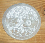 Selenit Scheibe Lebensbaum ca. 10cm - Edelstein - Mineralien A Qualität #7080