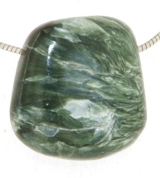 Seraphinit Trommelstein Edelstein Schmuck Ketten Anhänger - A Qualität #2330