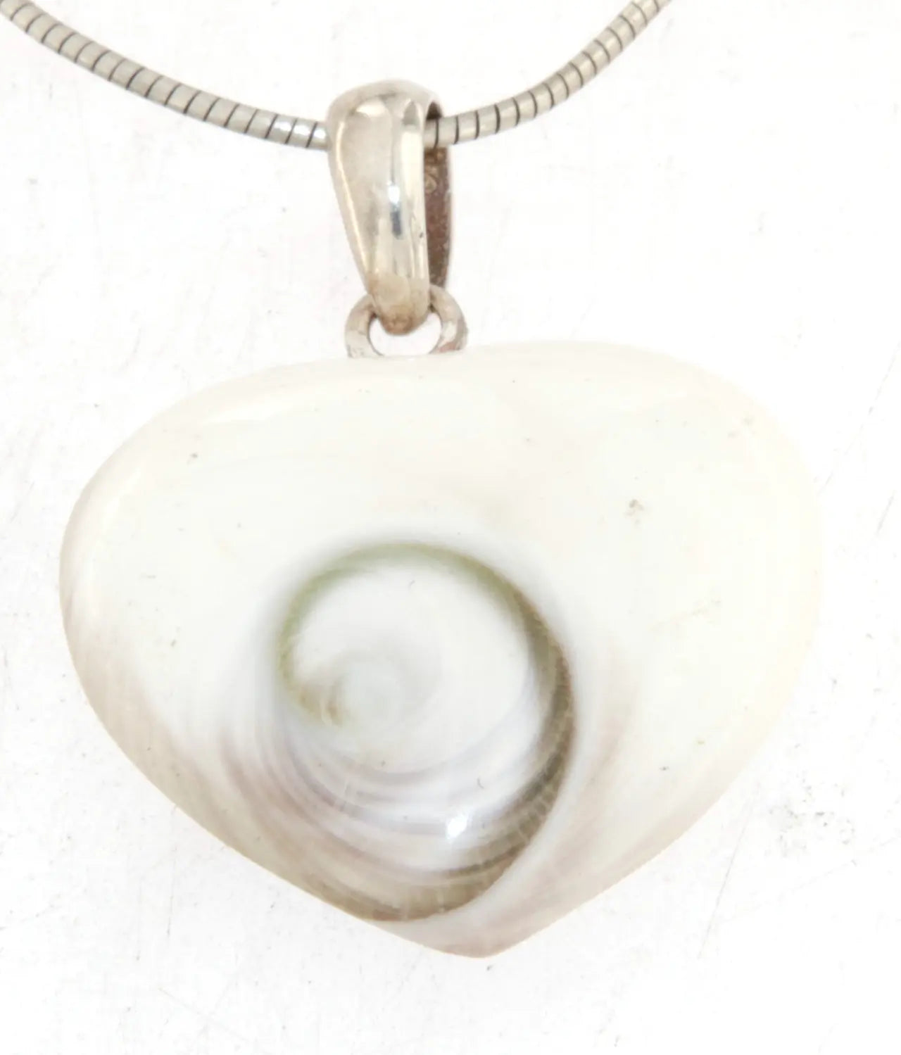 Shiva Auge Herz Muschel Schmuck Ketten Anhänger - 925er Silber Öse #6337