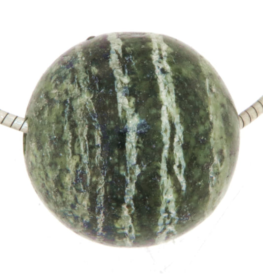 Silberauge Serpentin Kugel Anhänger 15mm - Trommelstein Anhänger - Edelstein A Qualität #6288