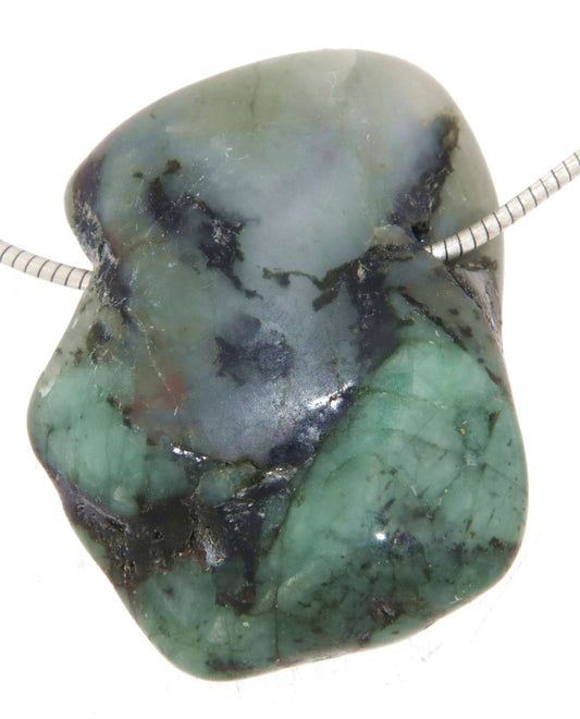 Smaragd Trommelstein Edelstein Schmuck Ketten Anhänger - A Qualität #4123
