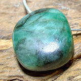 Smaragd Trommelstein Schmuck Ketten Anhänger - Edelstein A Qualität #8186