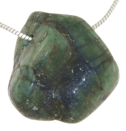 Smaragd Trommelstein Schmuck Ketten Anhänger - Edelstein A Qualität #0280
