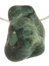Smaragd Trommelstein Edelstein Schmuck Ketten Anhänger - A Qualität #1103