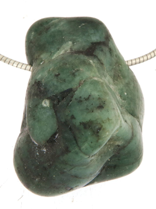 Smaragd Trommelstein Edelstein Schmuck Ketten Anhänger - A Qualität #1103