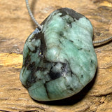 Emerald Tumbled Stone Pendant - Gemstone A Quality #5254