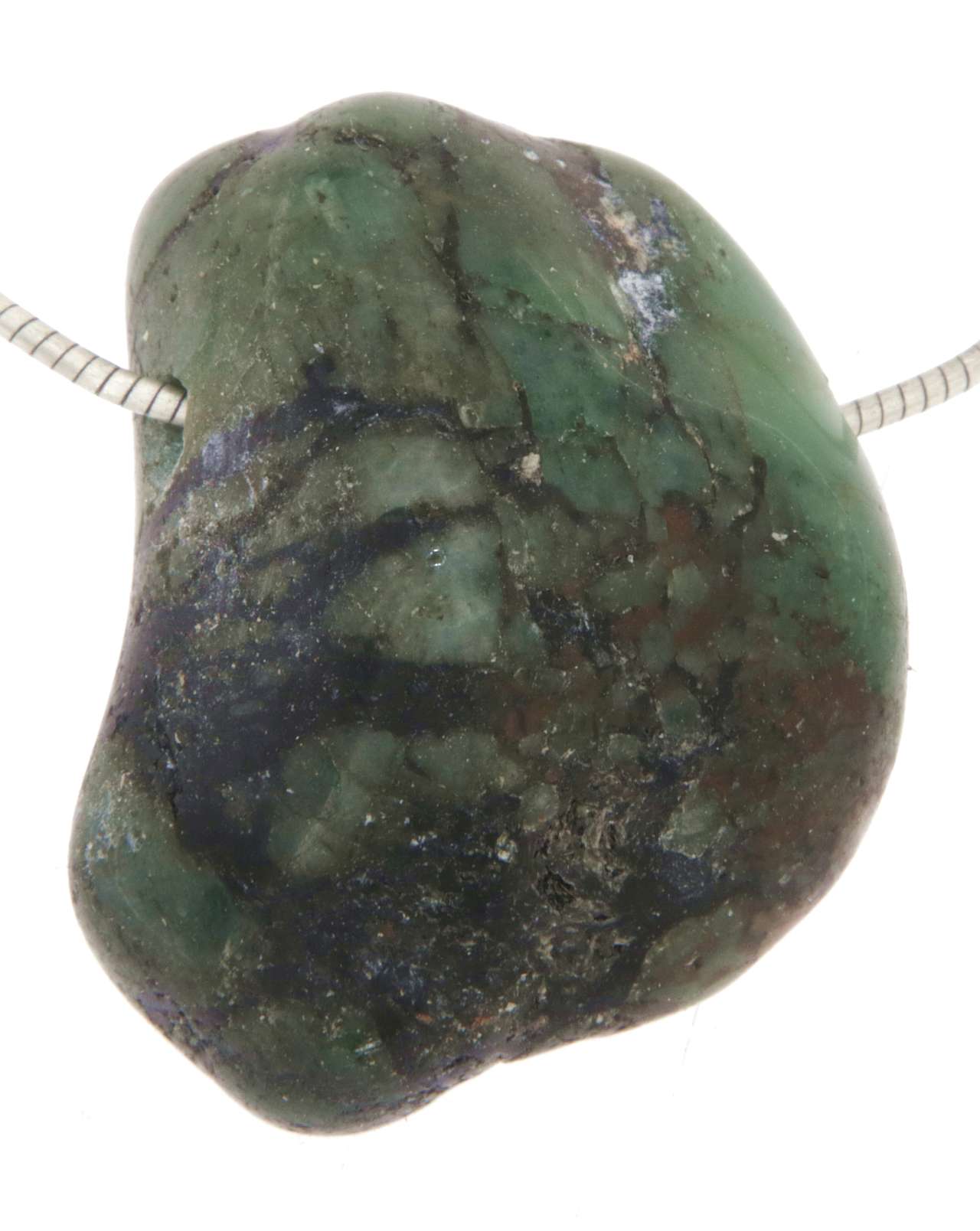 Smaragd Trommelstein Schmuck Ketten Anhänger - Edelstein A Qualität #0122