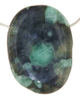 Smaragd Trommelstein Edelstein Schmuck Ketten Anhänger - A Qualität #7005