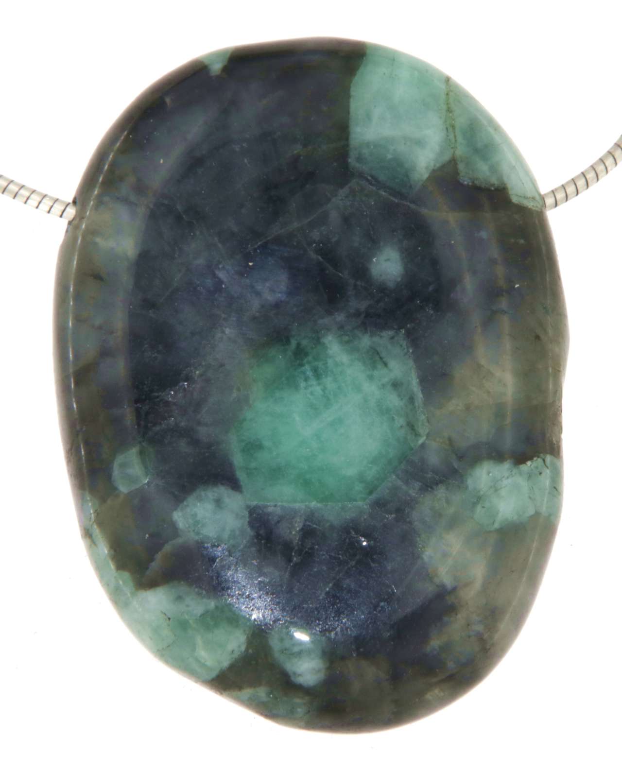 Smaragd Trommelstein Edelstein Schmuck Ketten Anhänger - A Qualität #7005