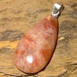 Sonnenstein Cabochon Anhänger – Edelstein mit 925 Silberöse #8015 - seelensteinchen