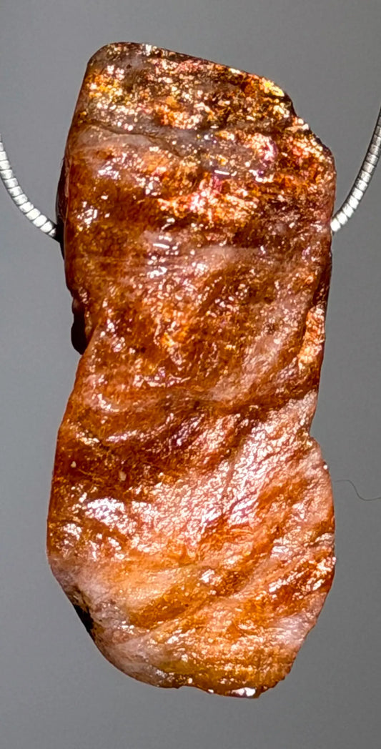 Sonnenstein Rohstein Edelstein Schmuck Ketten Anhänger - A Qualität #7422