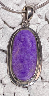 Edelstein Schmuck Ketten Anhänger mit Sugilith - A Qualität - 925er Silber #7036
