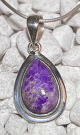 Edelstein Schmuck Ketten Anhänger mit Sugilith - A Qualität - 925er Silber #7035