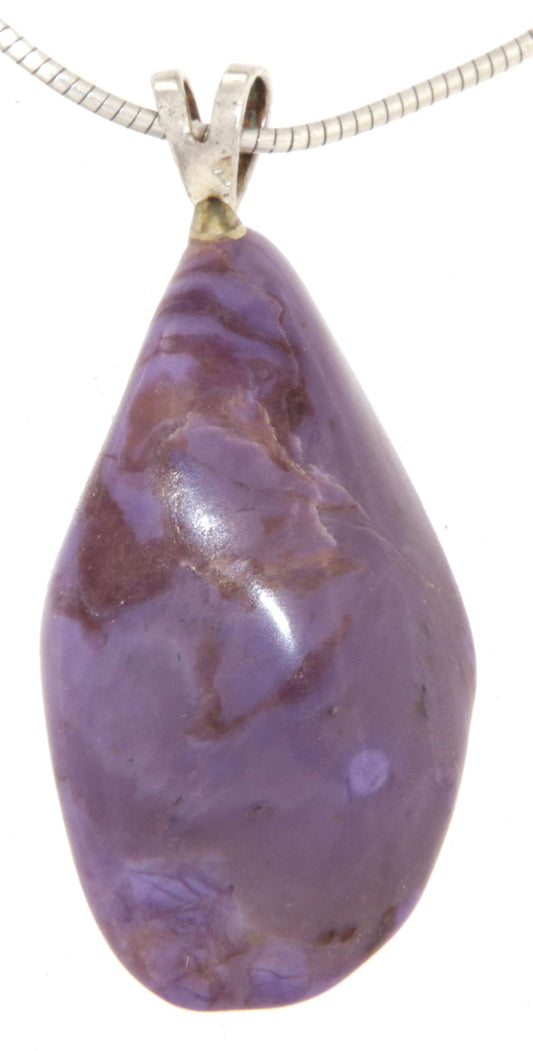 Sugilith Trommelstein Edelstein Schmuck Anhänger - 925er Silberöse - A Qualität #6883