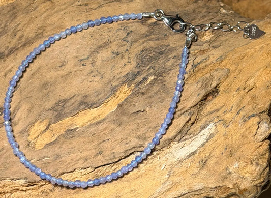 Tansanit facettiert Edelstein Armband - 925er Silber - #7374