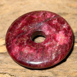 Thulit Donut - PI Scheibe - Edelstein Schmuck Ketten Anhänger 30mm - A Qualität #6668