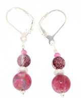 Elegant Thulite Earrings - A Quality - 925 Sterling Silver #5131