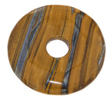 Tigerauge Donut - PI Scheibe Edelstein Schmuck Ketten Anhänger 47mm - A Qualität #5457
