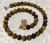 Tigerauge mattiert Edelstein Schmuck Edelsteinkette - Collier - 925er Silber - #6990