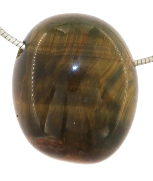 Tigerauge Trommelstein Edelstein Schmuck Ketten Anhänger - A Qualität #3202