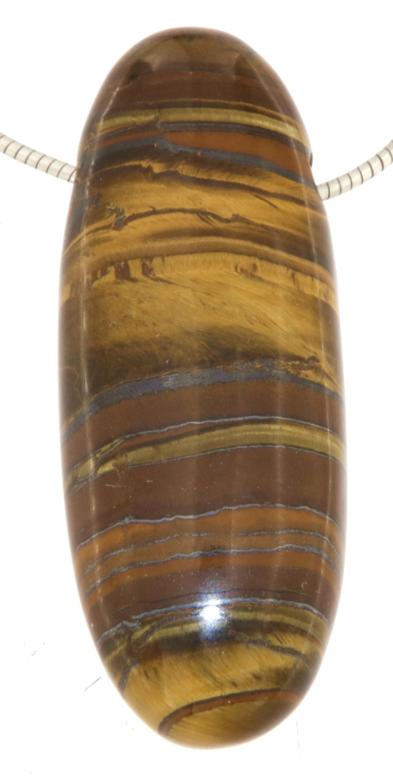 Tigerauge Trommelstein Edelstein Schmuck Ketten Anhänger - A Qualität #3155