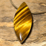Colgante de collar de piedras preciosas de ojo de tigre, navette, calidad A #3090