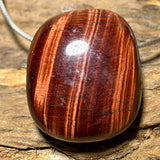 Tigerauge rot Trommelstein Edelstein Schmuck Ketten Anhänger - A Qualität #5193