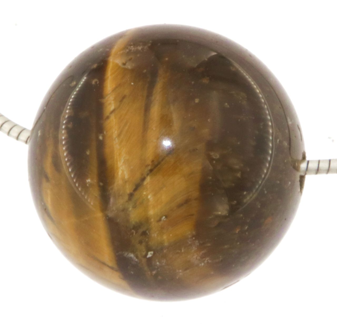 Tigerauge Kugel Anhänger 19mm - Trommelstein Schmuck Ketten Anhänger - Edelstein A Qualität #6939