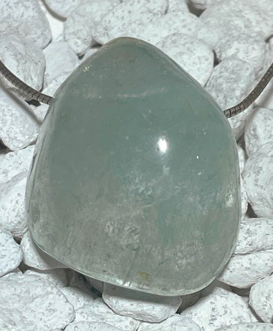 XL blauer Topas - unbehandelt - Trommelstein Edelstein Schmuck Anhänger - A Qualität #5368