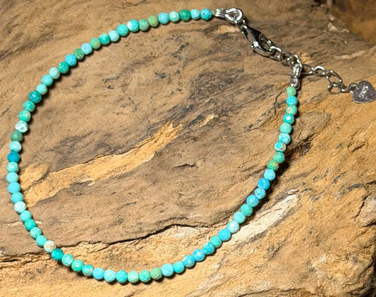 Türkis facettiert Edelstein Armband - 925er Silber - #7371