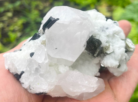 Turmalin - Bergkristall - Albit Rohstein - Handschmeichler - Mineralien - Edelstein - A Qualität #7178