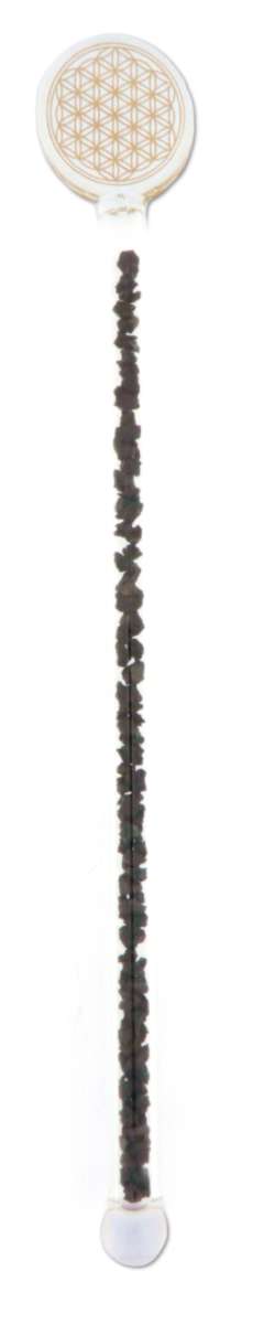 Edelsteinwasser schwarzer Turmalin - Schörl PREMIUM Vital Crystal Water Stick - Blume des Lebens - seelensteinchen