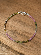 Bunter Turmalin Edelstein Armband - Edelsteinarmband - 925er Silber Schmuck - #6147