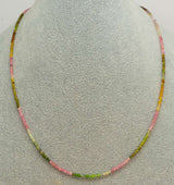 Multicolor Tourmaline - Faceted Gemstone Necklace - Collier - Gemstone Chain - 925 Silver #6029