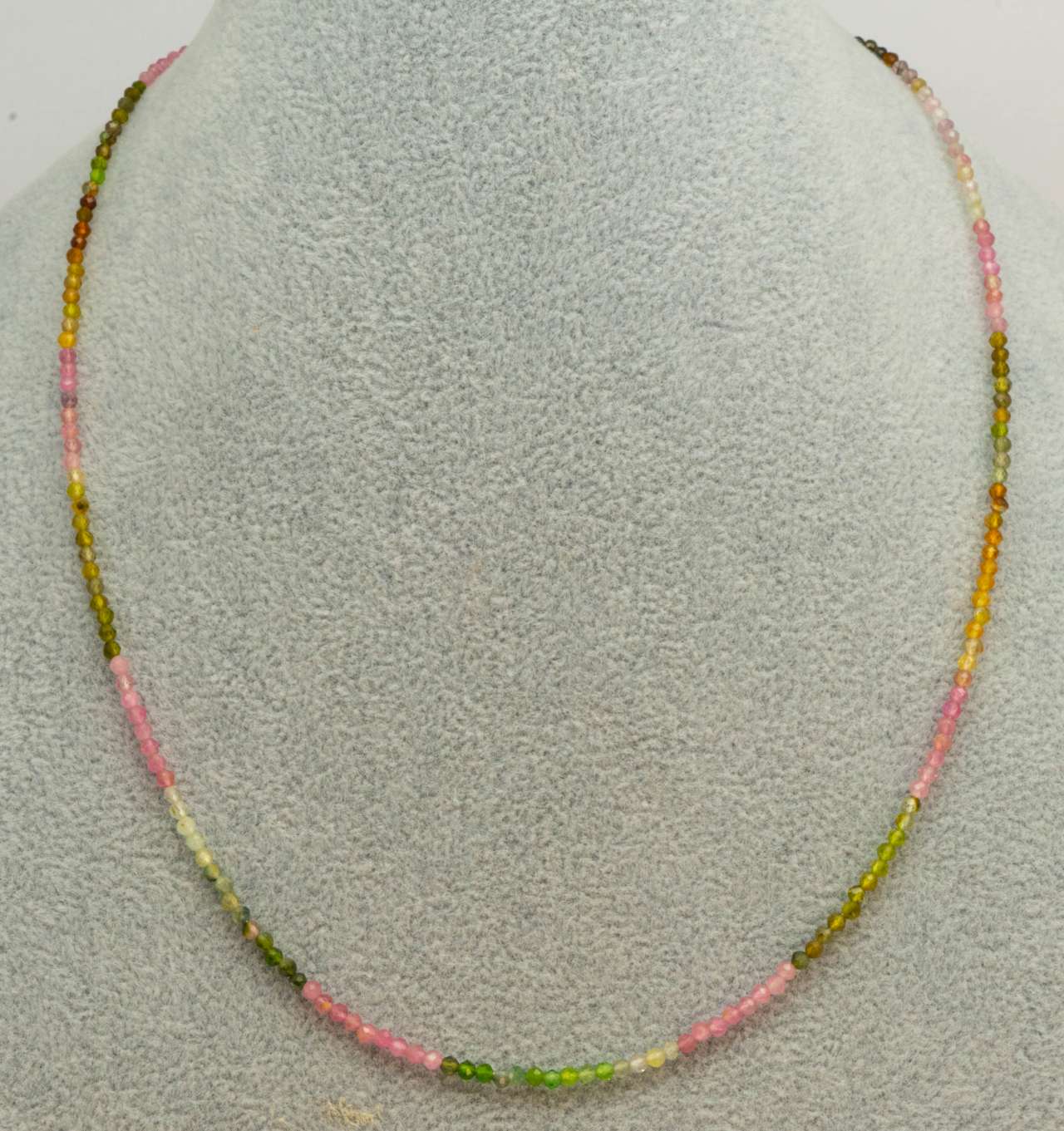 Turmalin multicolor - facettiert Edelstein Kette - Collier - Edelsteinkette - 925er Silber #6029