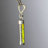 grüner Turmalin - Verdigolith Schmuck Trommelstein Ketten Anhänger - 925er Silber - Edelstein #7335 - seelensteinchen