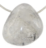 Cuarzo Turmalinado, piedra rodada, piedra preciosa, joya, colgante de collar - Calidad A #0553
