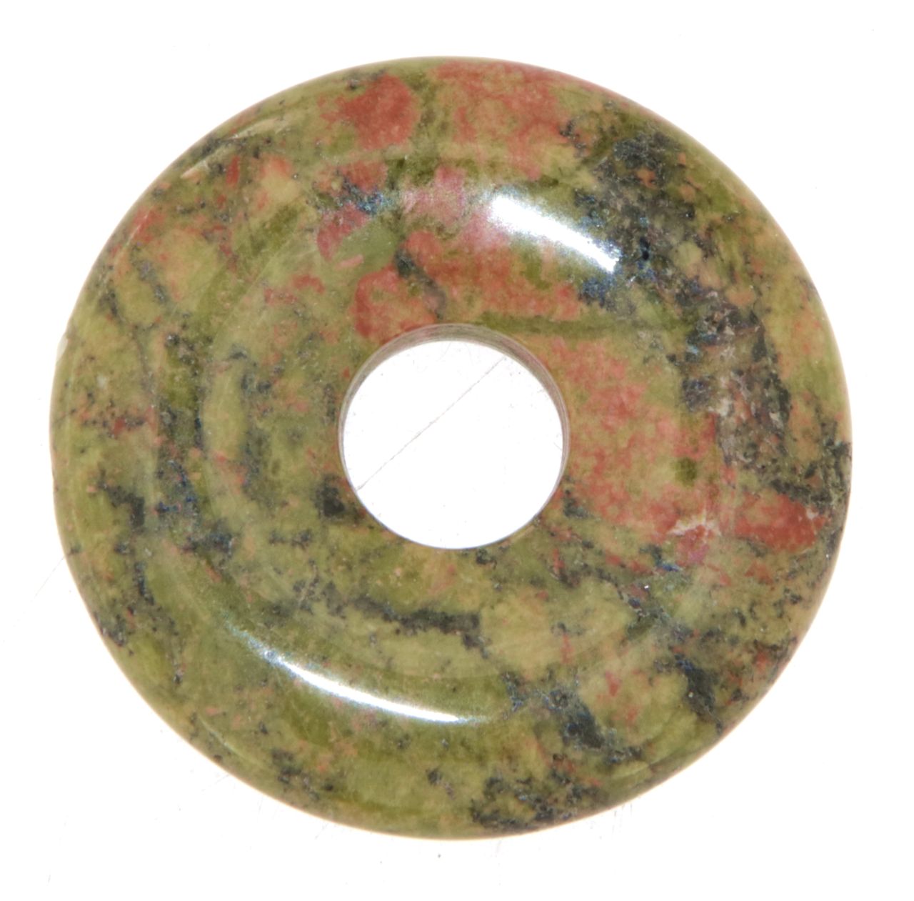 Unakit Donut - PI Scheibe - Edelstein Schmuck Ketten Anhänger 30mm - A Qualität #6354