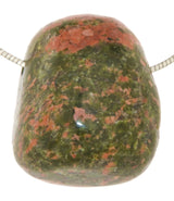 Unakite - Epidote Tumbled Gemstone Jewelry Necklace Pendant - A Quality #2585